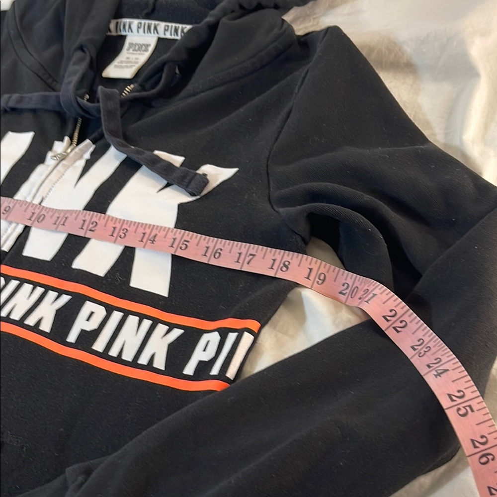 PINK Victoria's Secret Black Zip-Up Hoodie Size XS - Picture 5 of 12